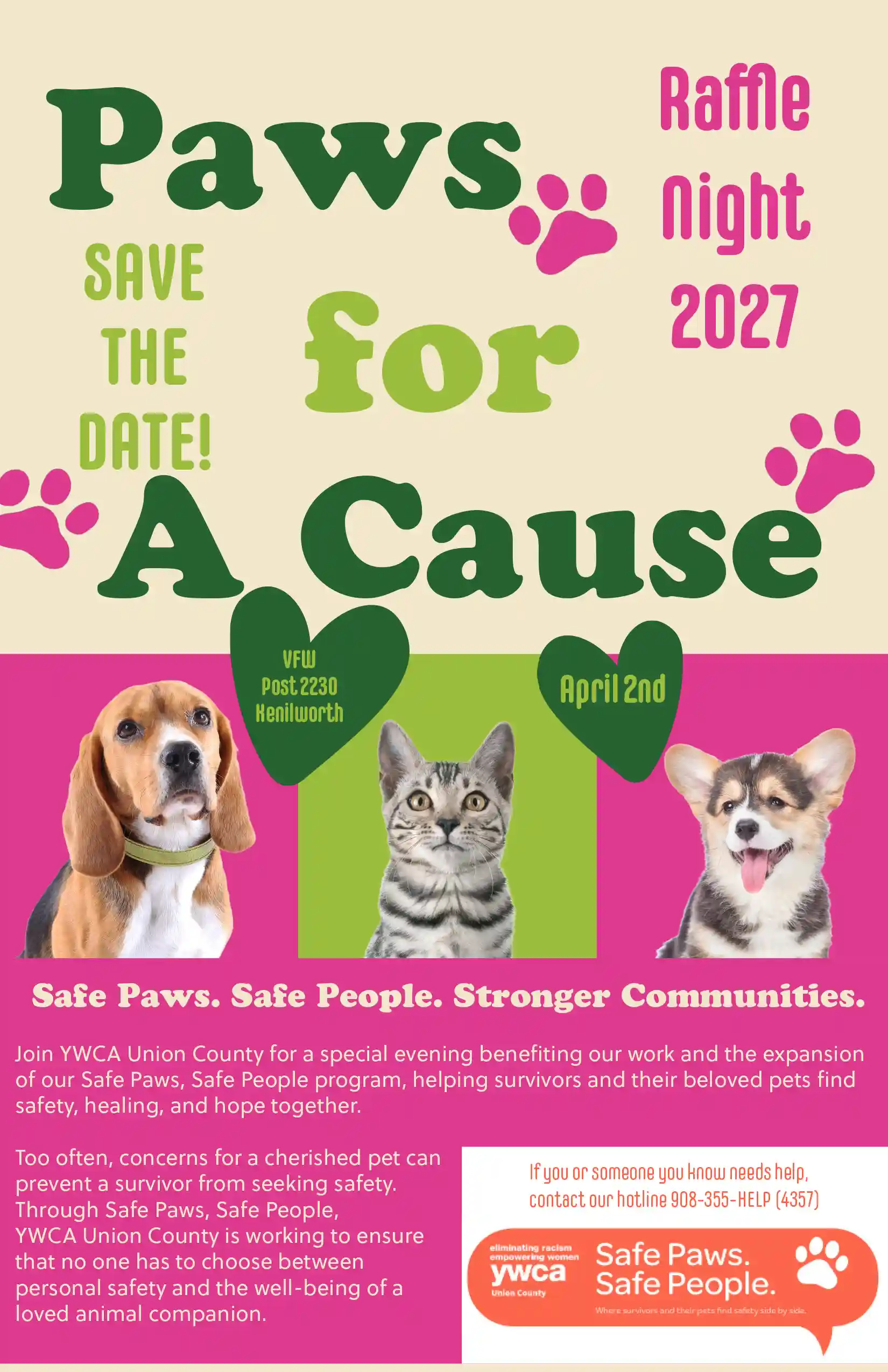 YWCA Union County 5 Paws for a Cause - Save the Date